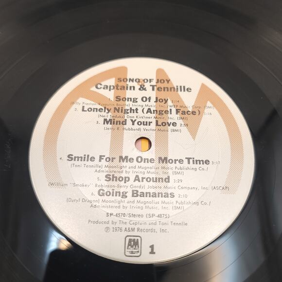 Captain and Tennille Song of Joy Vinyl Record 1976 - Picture 5 of 7